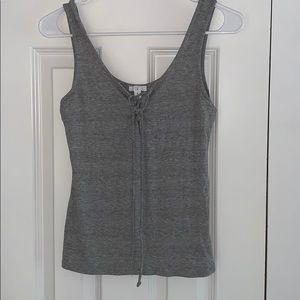 Grey tie up tank top